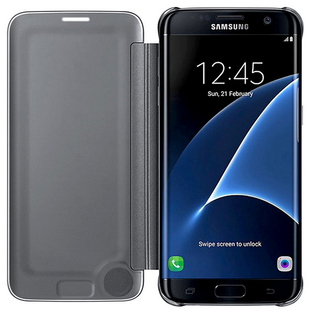 Funda Samsung Clear View para Galaxy S7 Edge negra Zona Outdoor