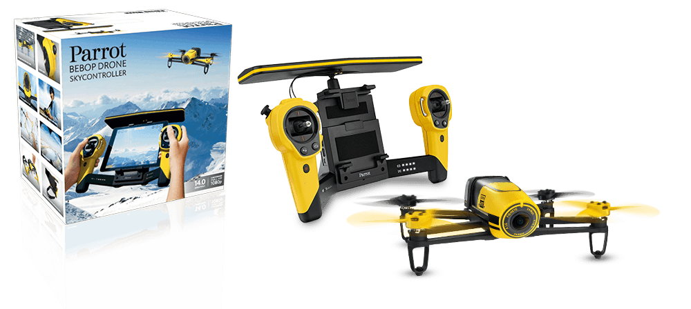 Multicóptero Parrot Bebop Drone amarillo mando | Outdoor