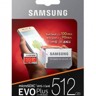 Tarjeta Samsung microSDXC EVO+ 512GB con adaptador MB-MC512GA/EU